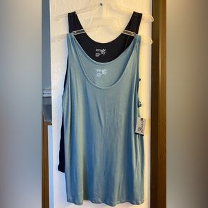 NWT Terra & Sky Women's Plus Size Layering Tank Top, 2-Pack